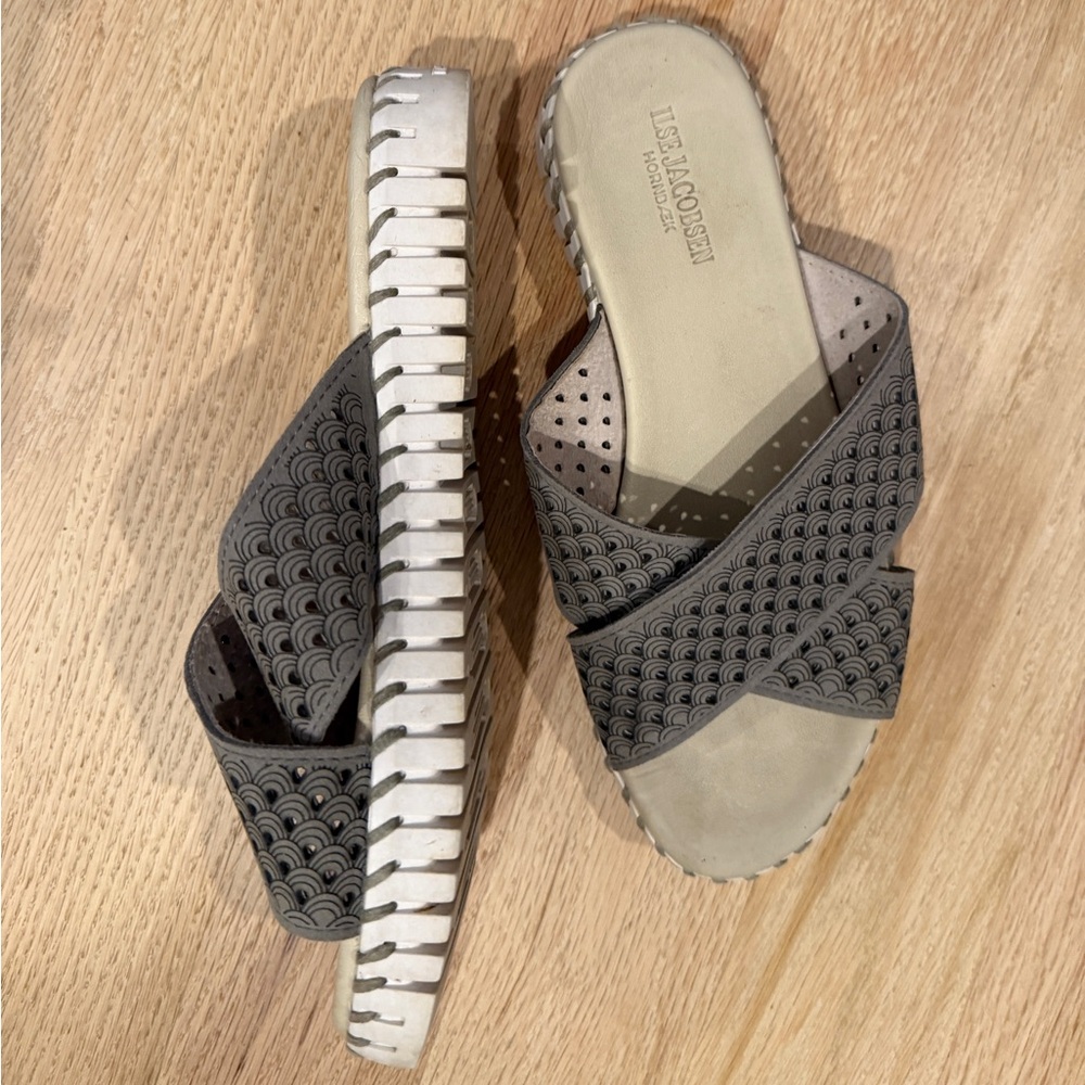 Classic Ilse Jacobsen Gray Slide Sandals